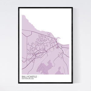 Ballycastle Town Map Print