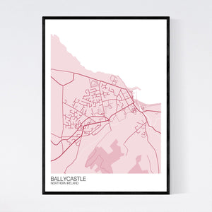 Ballycastle Town Map Print
