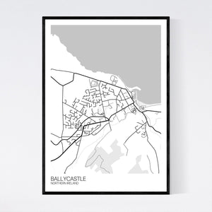 Ballycastle Town Map Print