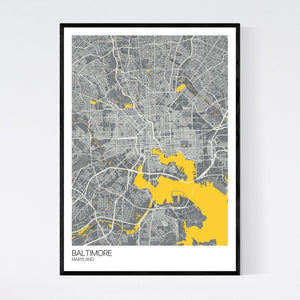 Baltimore City Map Print