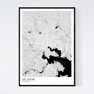 Baltimore City Map Print