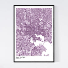 Load image into Gallery viewer, Baltimore City Map Print