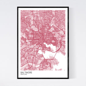 Baltimore City Map Print