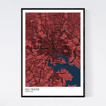Load image into Gallery viewer, Baltimore City Map Print
