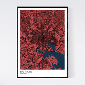 Baltimore City Map Print