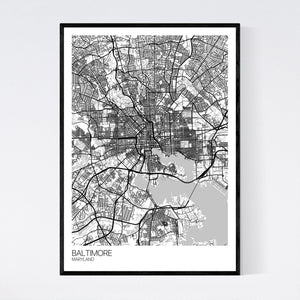 Baltimore City Map Print