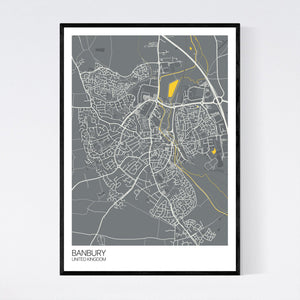 Banbury City Map Print