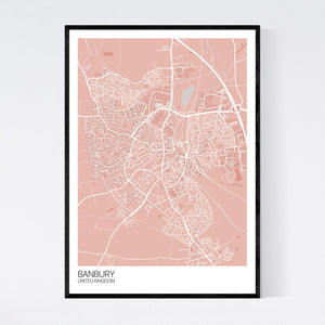 Banbury City Map Print