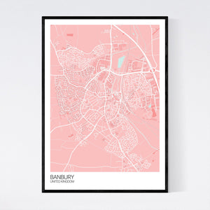 Banbury City Map Print