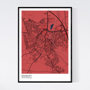 Banbury City Map Print