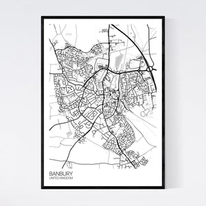 Banbury City Map Print