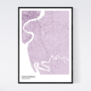 Bandarban City Map Print