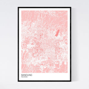 Bandung City Map Print