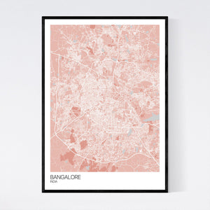 Bangalore City Map Print