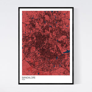 Bangalore City Map Print