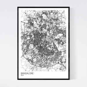 Bangalore City Map Print