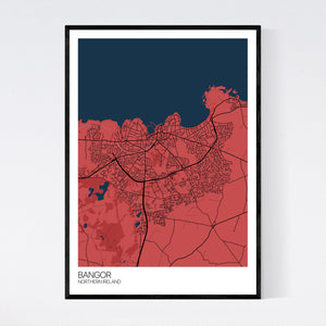 Bangor City Map Print