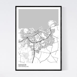 Bangor City Map Print