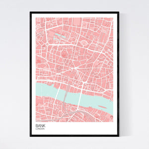 Bank Neighbourhood Map Print