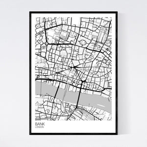 Bank Neighbourhood Map Print
