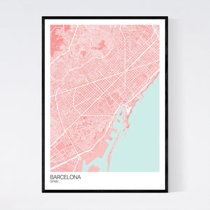Barcelona City Map Print
