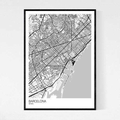 Map of Barcelona, Spain