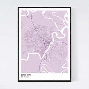 Barishal City Map Print