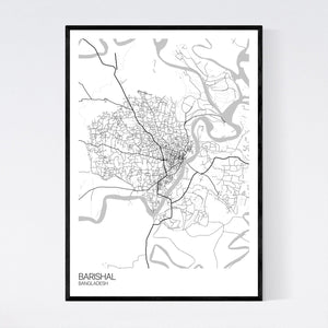 Barishal City Map Print