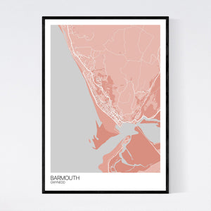 Barmouth Town Map Print
