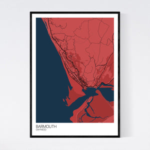 Barmouth Town Map Print