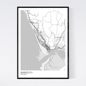 Barmouth Town Map Print