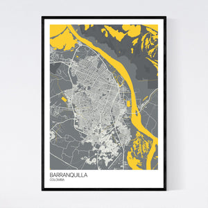 Barranquilla City Map Print