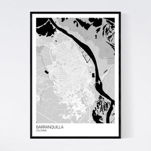 Barranquilla City Map Print