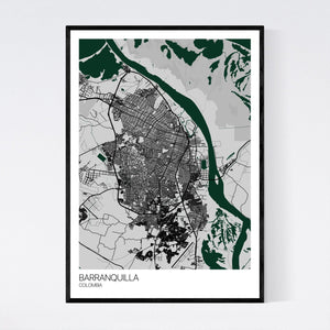 Barranquilla City Map Print