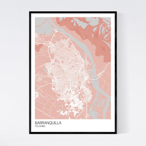 Barranquilla City Map Print
