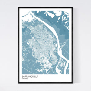 Barranquilla City Map Print