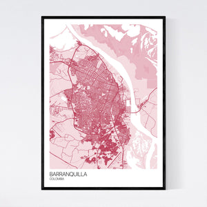 Barranquilla City Map Print