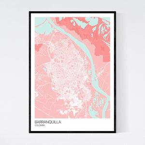 Barranquilla City Map Print