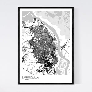Barranquilla City Map Print
