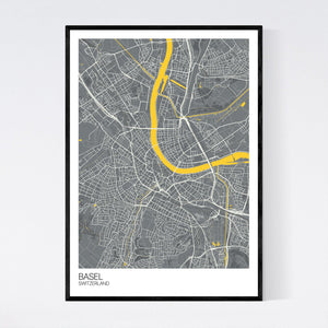 Basel City Map Print