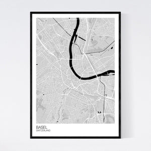 Basel City Map Print