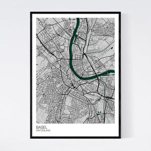 Basel City Map Print