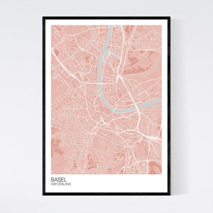 Basel City Map Print