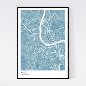 Basel City Map Print
