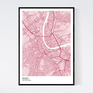 Map of Basel, Switzerland