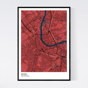 Basel City Map Print