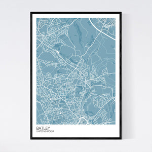 Batley City Map Print