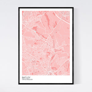 Batley City Map Print
