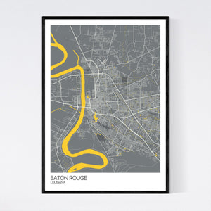 Baton Rouge City Map Print