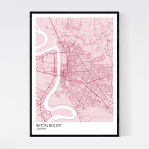 Baton Rouge City Map Print